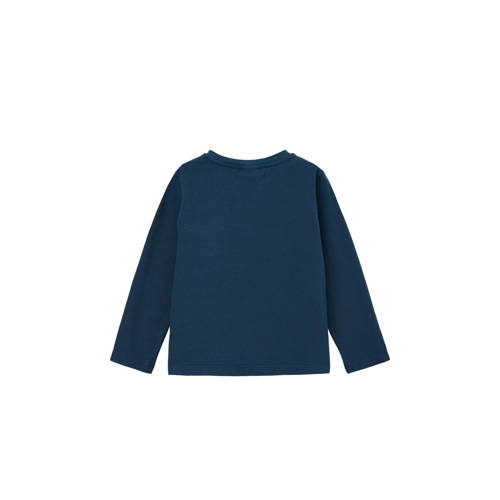 s.Oliver longsleeve donkerblauw Jongens Katoen Ronde hals Effen 140
