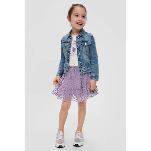s.Oliver korte rok lila Paars Meisjes Polyester Bloemen 92