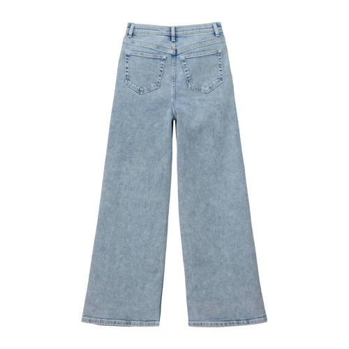 s.Oliver wide leg jeans lichtblauw Meisjes Stretchdenim Effen 140