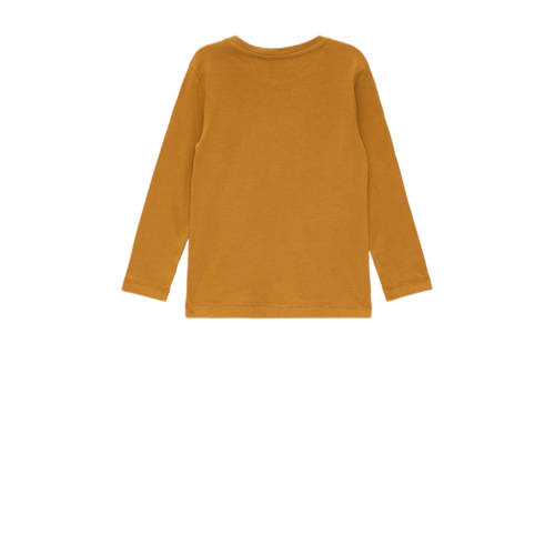 s.Oliver longsleeve met printopdruk camel Bruin Jongens Katoen Ronde hals 92 98