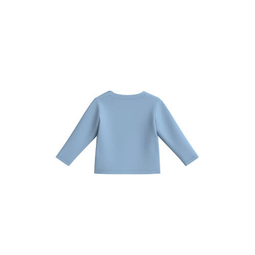 S.Oliver baby longsleeve met printopdruk lichtblauw Jongens Katoen Ronde hals 50 56