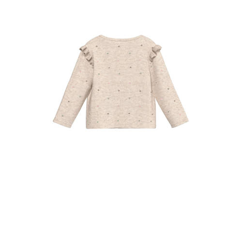 S.Oliver baby vest met stippen en ruches beige multicolor Meisjes Katoen Ronde hals 50 56