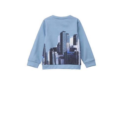 s.Oliver sweater blauw Trui Jongens Polyester Ronde hals Printopdruk 128 134
