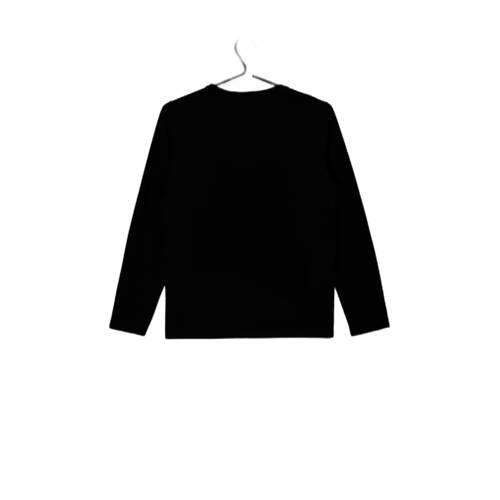 s.Oliver longsleeve met tekst zwart Jongens Katoen Ronde hals Tekst 158 164