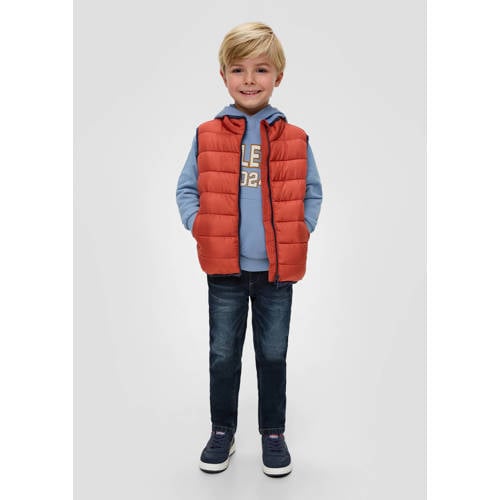 s.Oliver hoodie blauw Trui Jongens Katoen Capuchon Printopdruk 140
