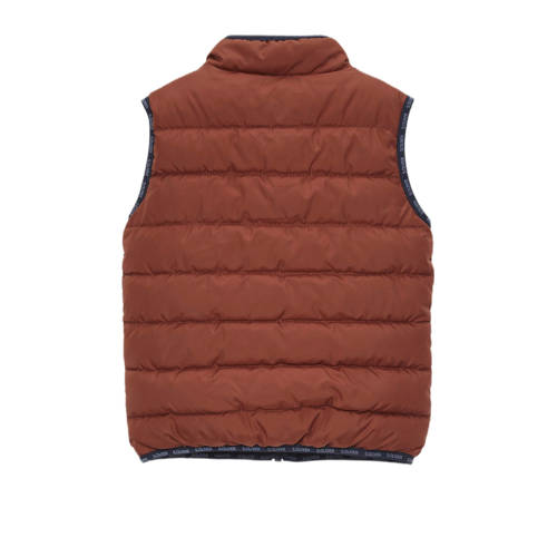 s.Oliver bodywarmer donkerrood zwart Meisjes Polyester Opstaande kraag 104