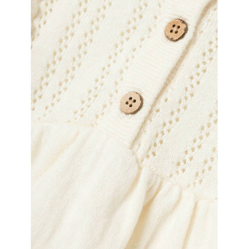 LIL' ATELIER BABY jurk NBFNINA ecru Meisjes Katoen Ronde hals Effen 74
