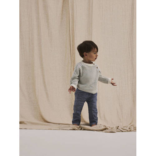 LIL' ATELIER BABY gestreepte trui NBMKADIN offwhite grijs Ecru Jongens Katoen Ronde hals 56