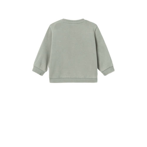 LIL' ATELIER BABY trui NBMNALF Groen Jongens Katoen Ronde hals Effen 80
