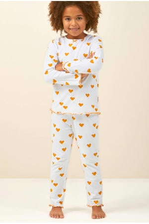 pyjama blauw met hartjes print