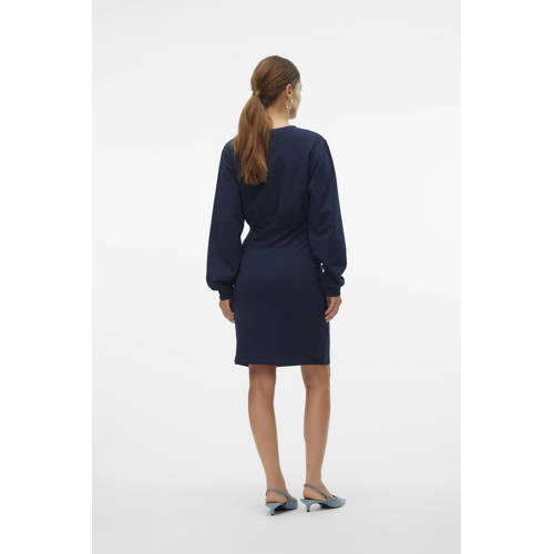 Mamalicious zwangerschapsjurk MLSINE donkerblauw Dames Katoen Ronde hals XL