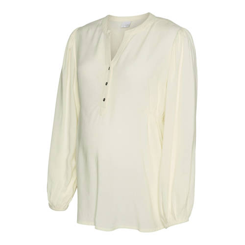 MAMALICIOUS zwangerschapsblouse MLMERCY ecru Dames Viscose V-hals Effen - maat XL afbeelding