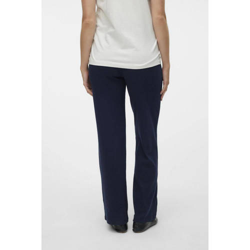 Mamalicious relaxed broek MLEMILY donkerblauw Dames Katoen Effen M