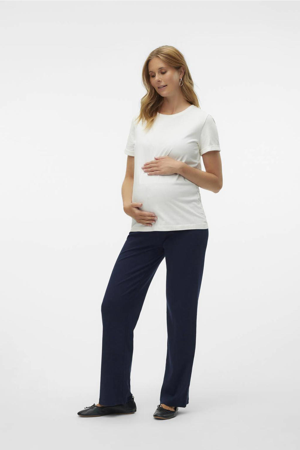 MAMALICIOUS relaxed zwangerschapsbroek MLEMILY donkerblauw