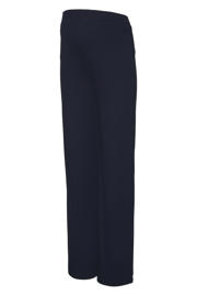 thumbnail: Blauwe dames MAMALICIOUS relaxed broek van katoen met regular waist, elastische tailleband en effen