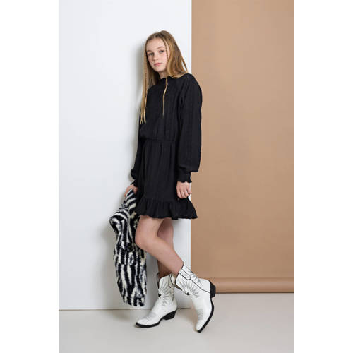 NoBell’ jurk May zwart Meisjes Polyester Ronde hals Effen - maat 122/128 afbeelding