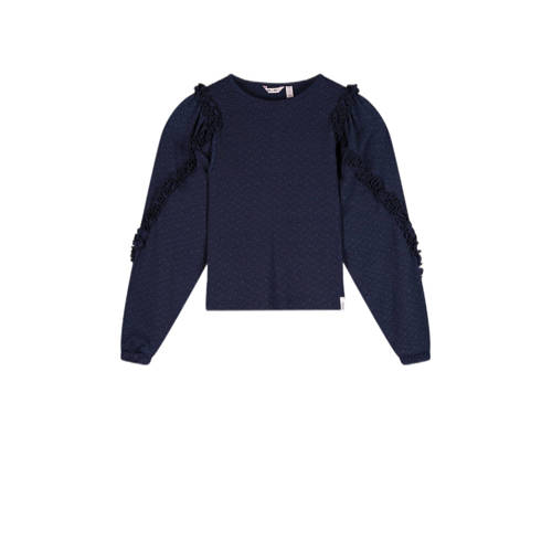 NONO top Kysa donkerblauw Meisjes Polyester Ronde hals Effen - maat 104 afbeelding