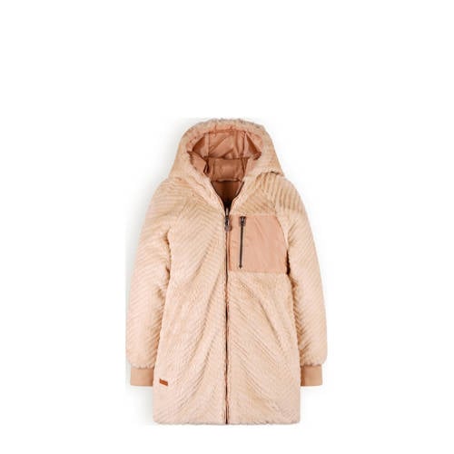 NONO reversible gewatteerde winterjas Baybee beige poederroze Meisjes Polyester Capuchon 158 164