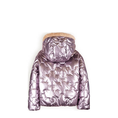 NONO gewatteerde winterjas Bee zachtroze metallic Meisjes Polyester Capuchon 158 164