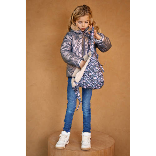 NONO gewatteerde winterjas Bee zachtroze metallic Meisjes Polyester Capuchon 158 164