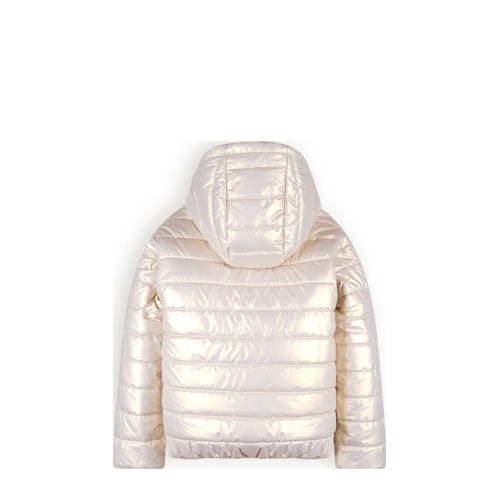 NONO gewatteerde winterjas Btwist parel Ecru Meisjes Polyester Capuchon 104