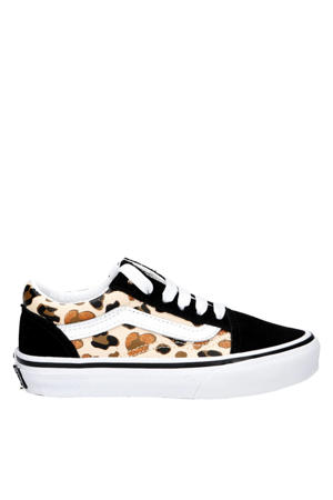 Old Skool  Leopard Glitter sneakers zwart/camel/ecru