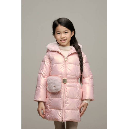 Le Chic gewatteerde winterjas BIRDO roze Meisjes Polyester Capuchon Effen 164