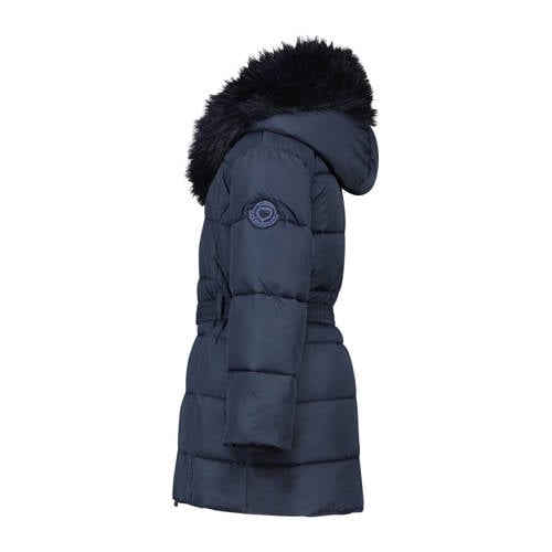 Le Chic gewatteerde winterjas BODETTE donkerblauw Meisjes Polyester Capuchon 164