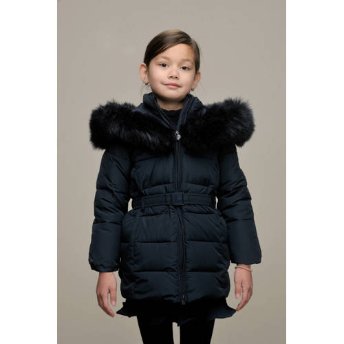 Le Chic gewatteerde winterjas BODETTE donkerblauw Meisjes Polyester Capuchon 164