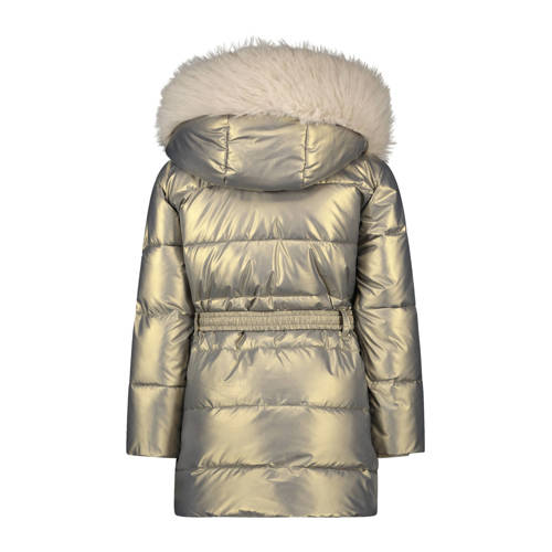 Le Chic gewatteerde winterjas BODETTE goud Meisjes Polyester Capuchon Effen 128