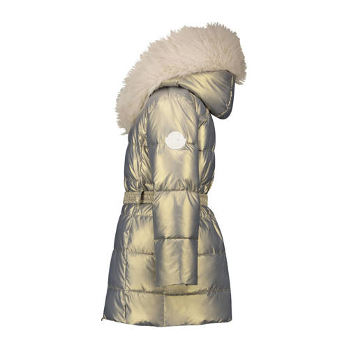 Le Chic gewatteerde winterjas BODETTE goud Meisjes Polyester Capuchon Effen 128