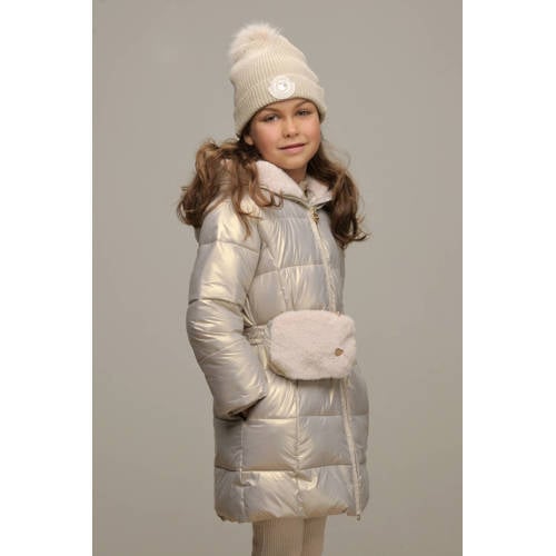 Le Chic gewatteerde winterjas BIRDO goudbeige Meisjes Polyester Capuchon 152