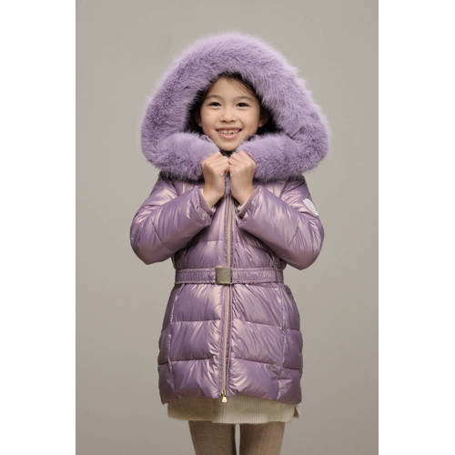 Le Chic gewatteerde winterjas BODETTE metallic lila Paars Meisjes Polyester Capuchon 110