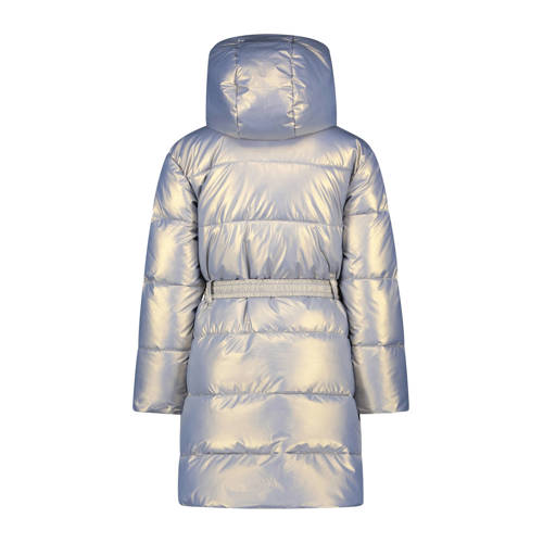 Le Chic gewatteerde winterjas BIRDO zilverblauw Meisjes Polyester Capuchon 140
