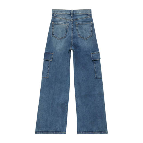 s.Oliver wide leg jeans medium blue denim Blauw 140