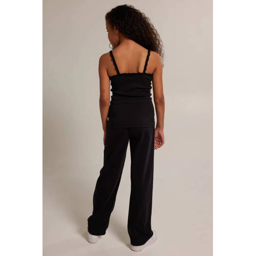 America Today gemêleerde wide leg joggingbroek Zwart Meisjes Sweat Melée 122 128