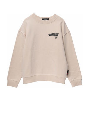 sweater met backprint beige
