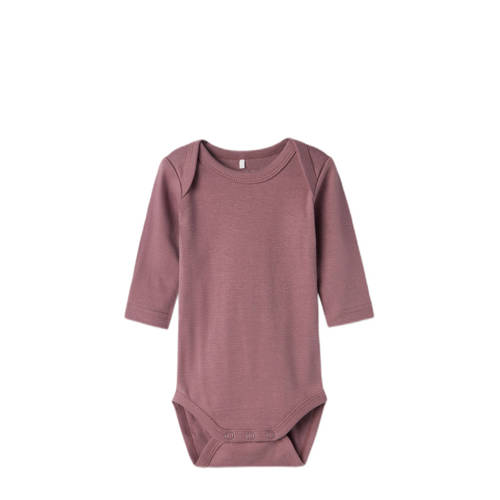 name it BABY romper NBFBODY set van 3 wit lila paars Meisjes Katoen Ronde hals 56