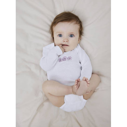 name it BABY romper NBFBODY set van 3 wit lila paars Meisjes Katoen Ronde hals 56