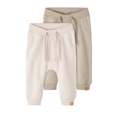 NAME IT BABY babybroek NBNTAKKI - (set van 2) oudroze/lichtbruin Jongens Sweat