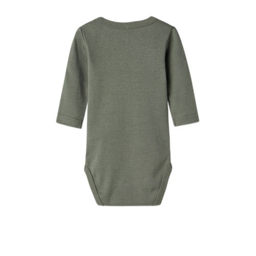 name it BABY romper NBMBODY set van 3 groen Jongens Katoen Ronde hals 50
