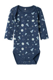 thumbnail: NAME IT BABY romper NBMBODY  - set van 3 donkerblauw/lichtblauw