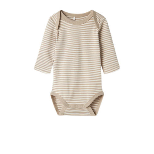 name it BABY romper NBNBODY set van 3 beige ecru Jongens Katoen Ronde hals 50