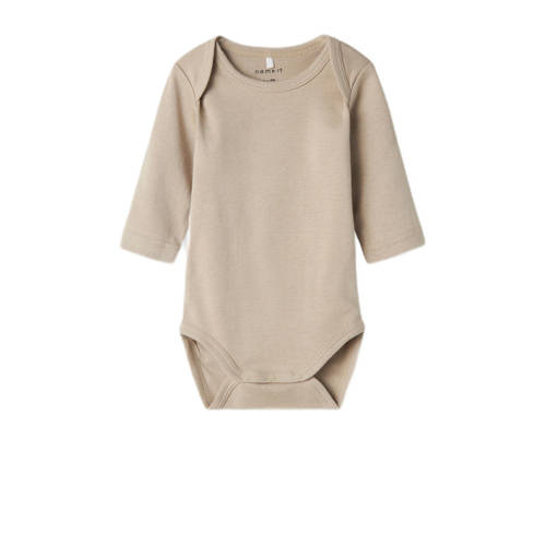 name it BABY romper NBNBODY set van 3 beige ecru Jongens Katoen Ronde hals 50