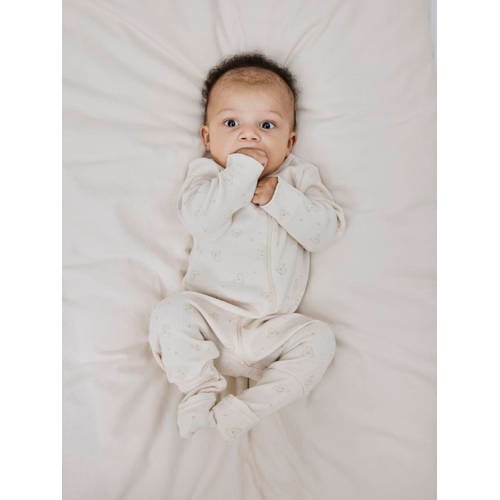name it BABY pyjama met all over print beige bruin Jongens Meisjes Katoen Ronde hals 80