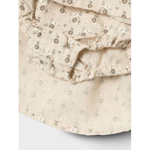 LIL' ATELIER BABY jurk met romper NBFLACY ecru taupe Beige Meisjes Polyester Ronde hals 86
