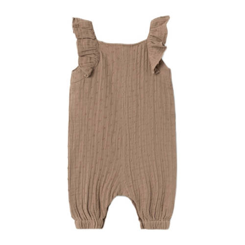 LIL' ATELIER BABY jumpsuit NBFLAMIA lichtbruin Meisjes Katoen Ronde hals 80