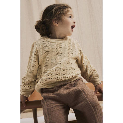 LIL' ATELIER MINI broek NMFLAMIA lichtbruin Meisjes Katoen Effen 122