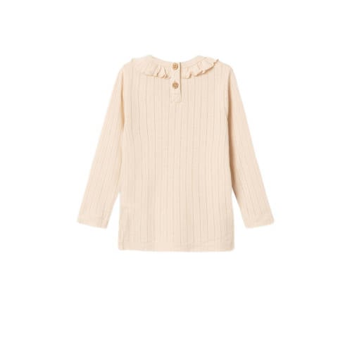 LIL' ATELIER MINI longsleeve NMFRACHEL ecru Meisjes Katoen Ronde hals Effen 98