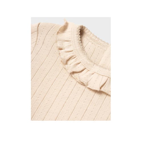 LIL' ATELIER MINI longsleeve NMFRACHEL ecru Meisjes Katoen Ronde hals Effen 98